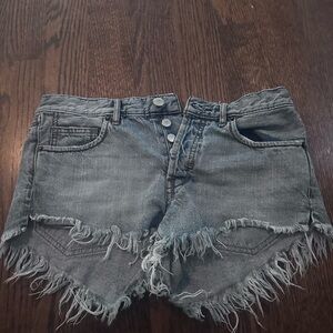 Free people blue denim shorts